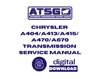 Chrysler Jeep Dodge A404 A413 A415 A470 4670 Transmission Service Manual PDF Download