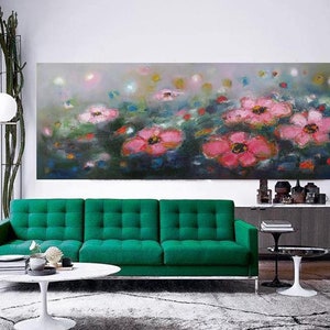 Long Narrow Horizontal Wall Art Prints Floral Abstract Summer - Etsy