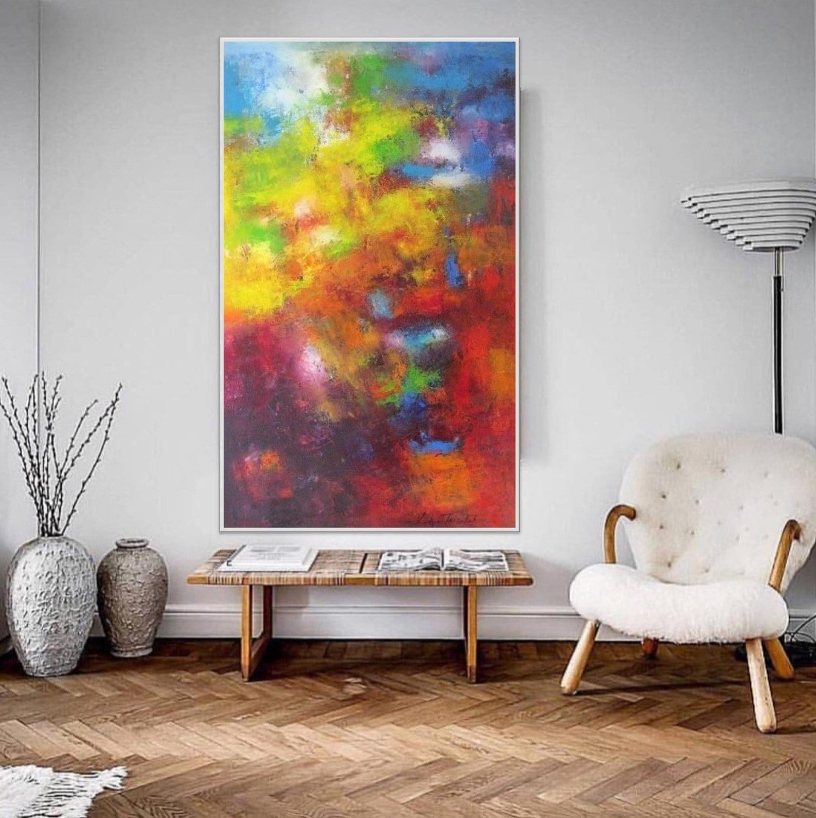 Colorful Abstract Wall Art Print From Original Oil Painting | Etsy