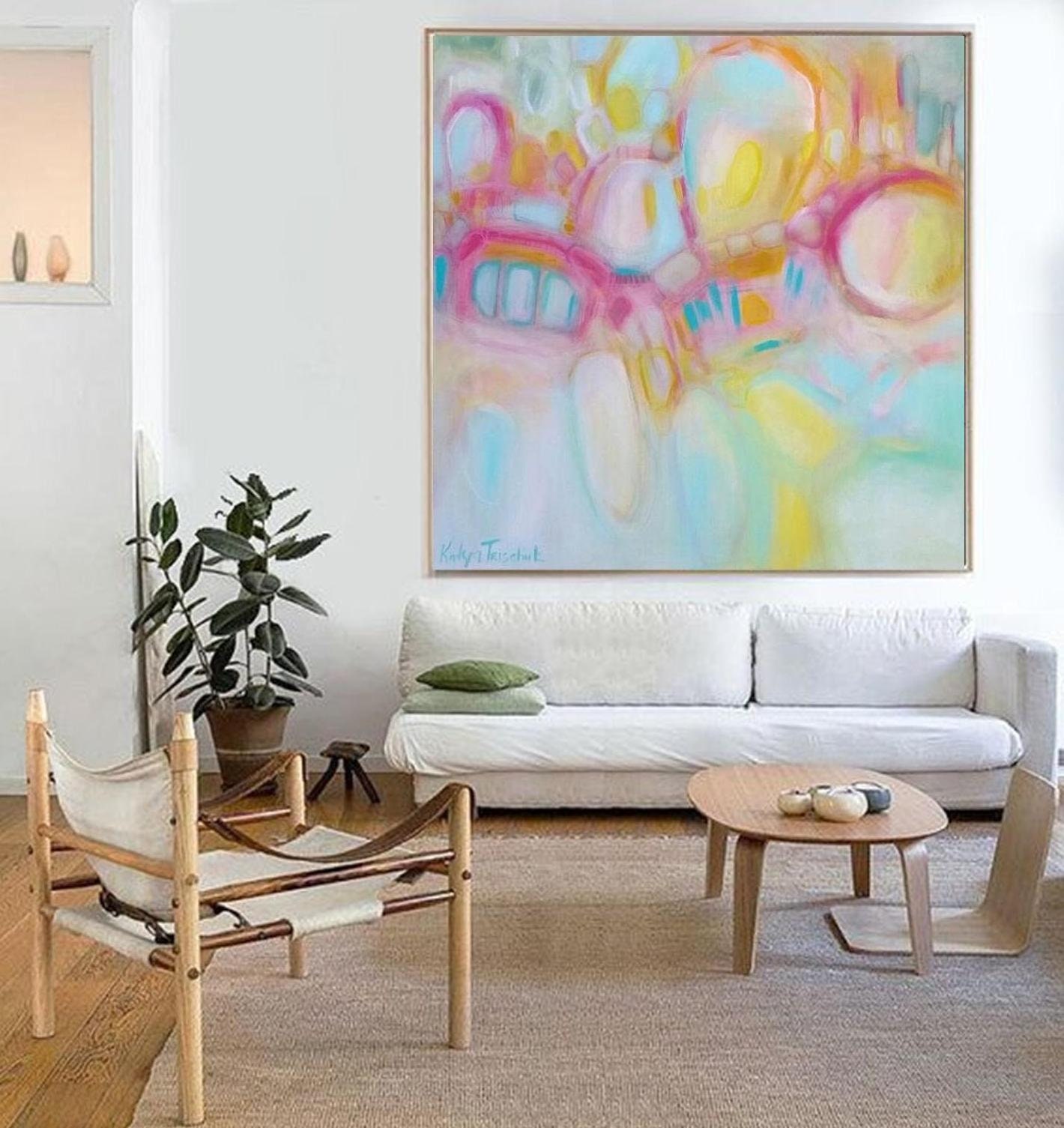 Pastel Abstract Extra Large Wall Art Painting Canvas Print | Etsy