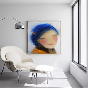 Abstract Girl Portrait Print: Colorful Modern Giclée Art