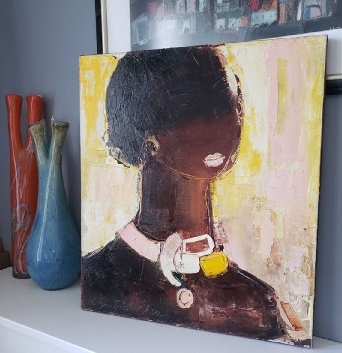 African American Art Canvas Original Oil Painting Abstract Etsy