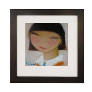 Original canvas Figurative abstract wall art girl painting happy child Girl painting oil on canvas image 7