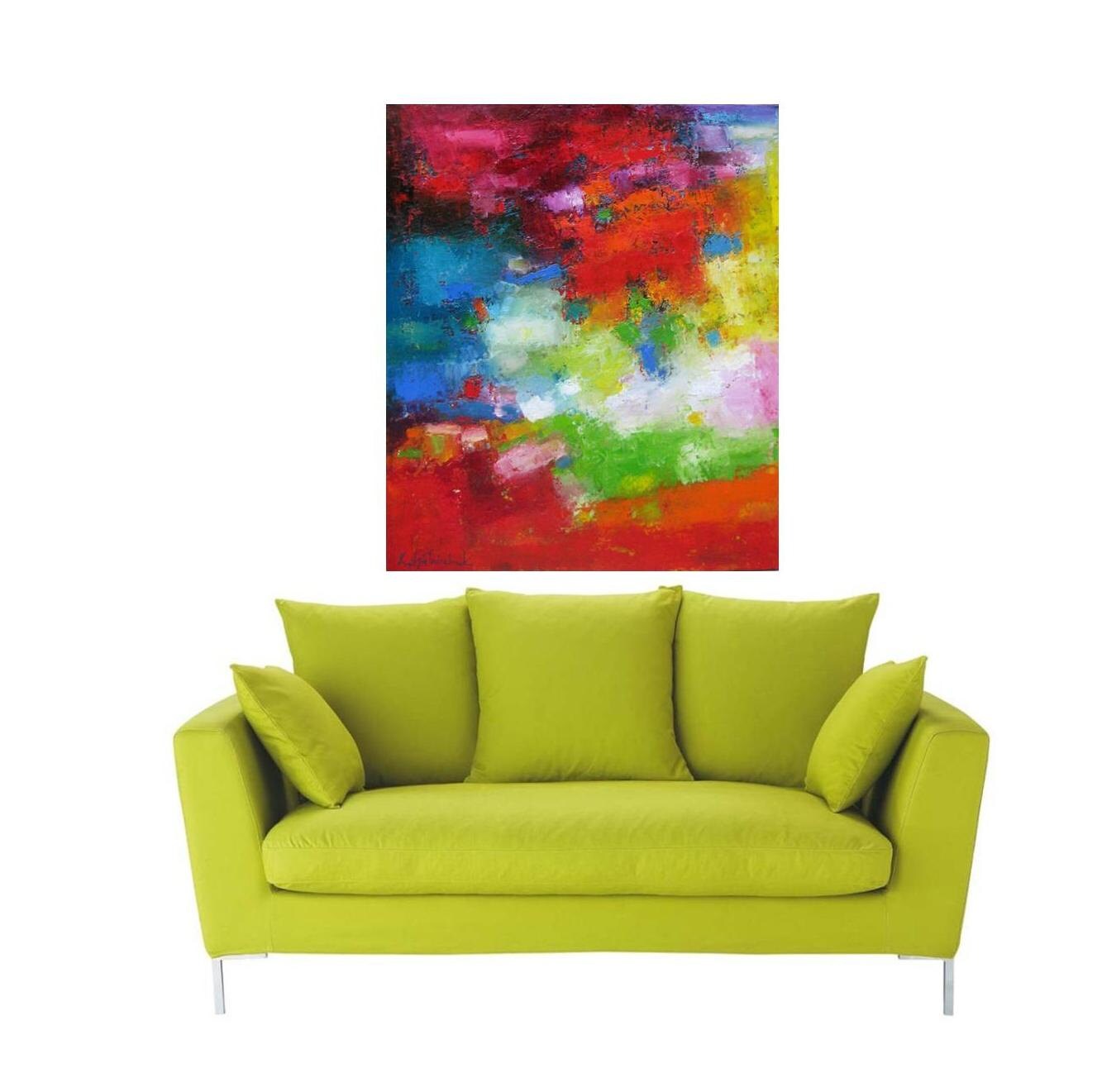 Abstract Wall Art Large Canvas Print Oversized Bright Etsy