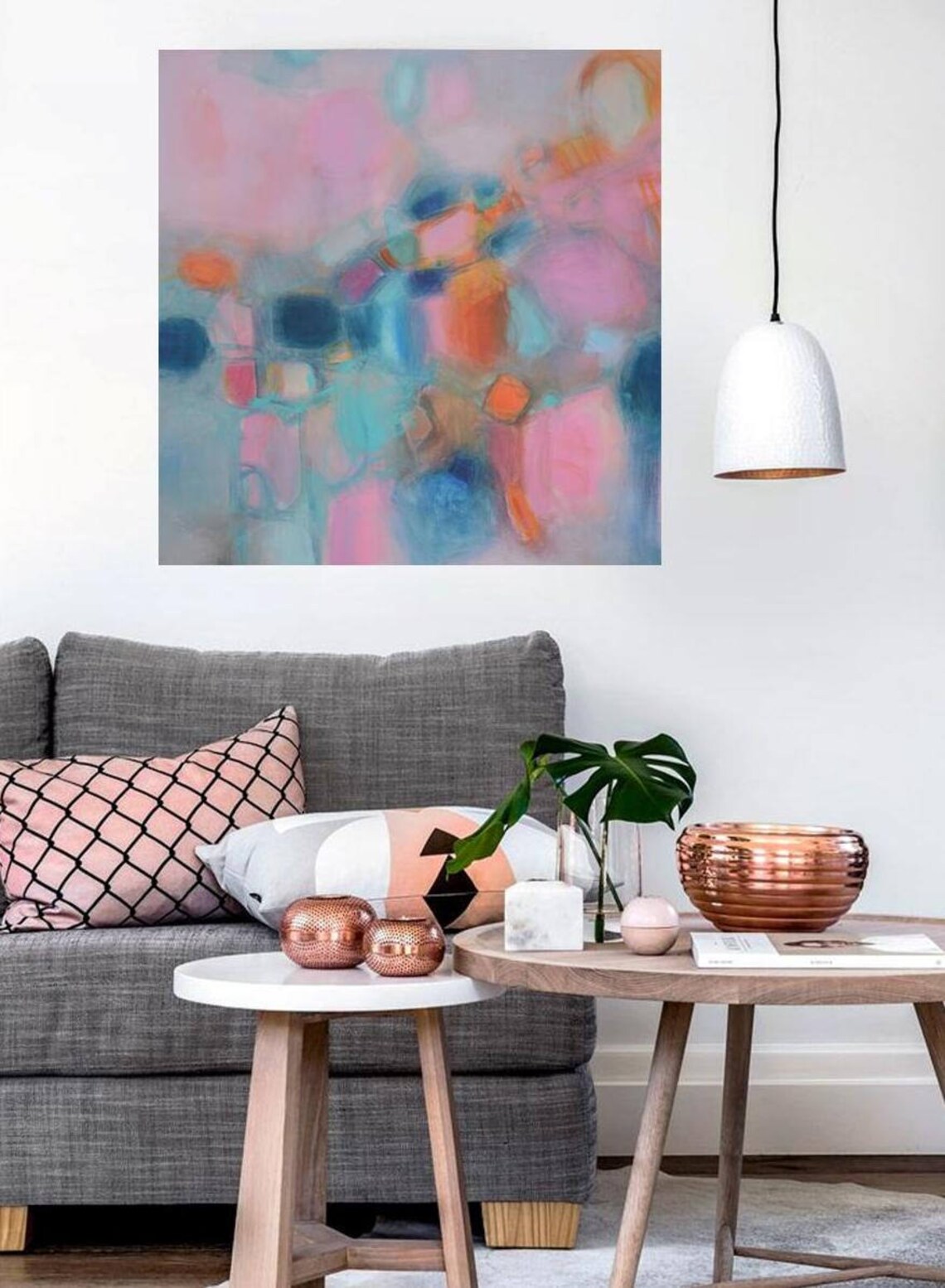 Extra Large Pastel Abstract Wall Art Canvas Oversized Print Etsy