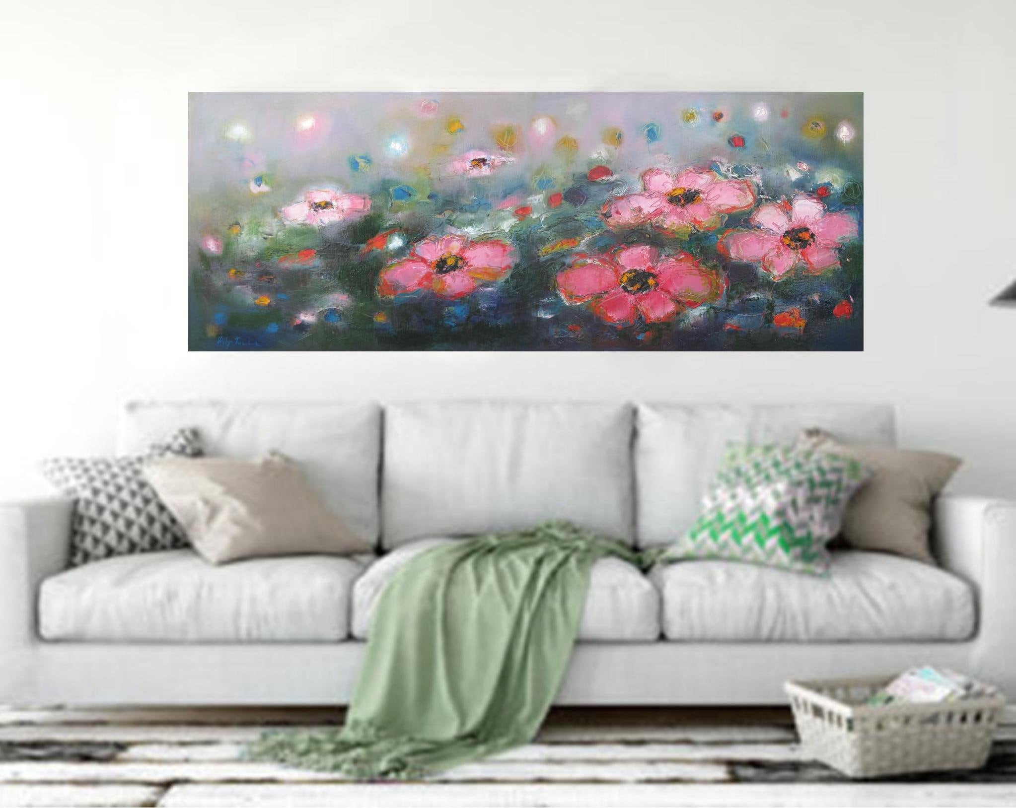 Long Narrow Horizontal Wall Art Prints Floral Abstract Summer Etsy UK