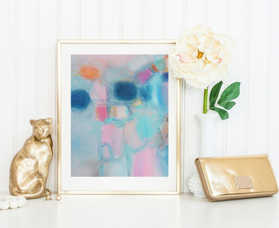 Pastel Abstract Wall Art Light Soft Colors Artwork Prints for Etsy