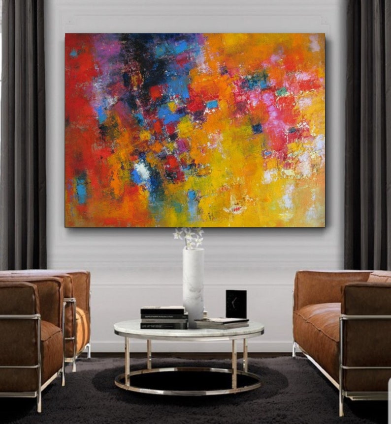Colorful extra large wall art abstract print huge art