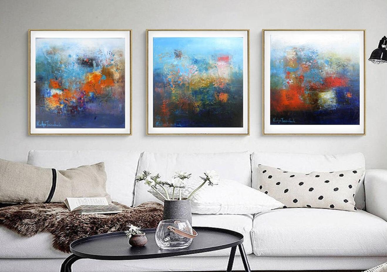 Abstract Wall Art Square Prints Set Triptych Set of 3 Piece - Etsy