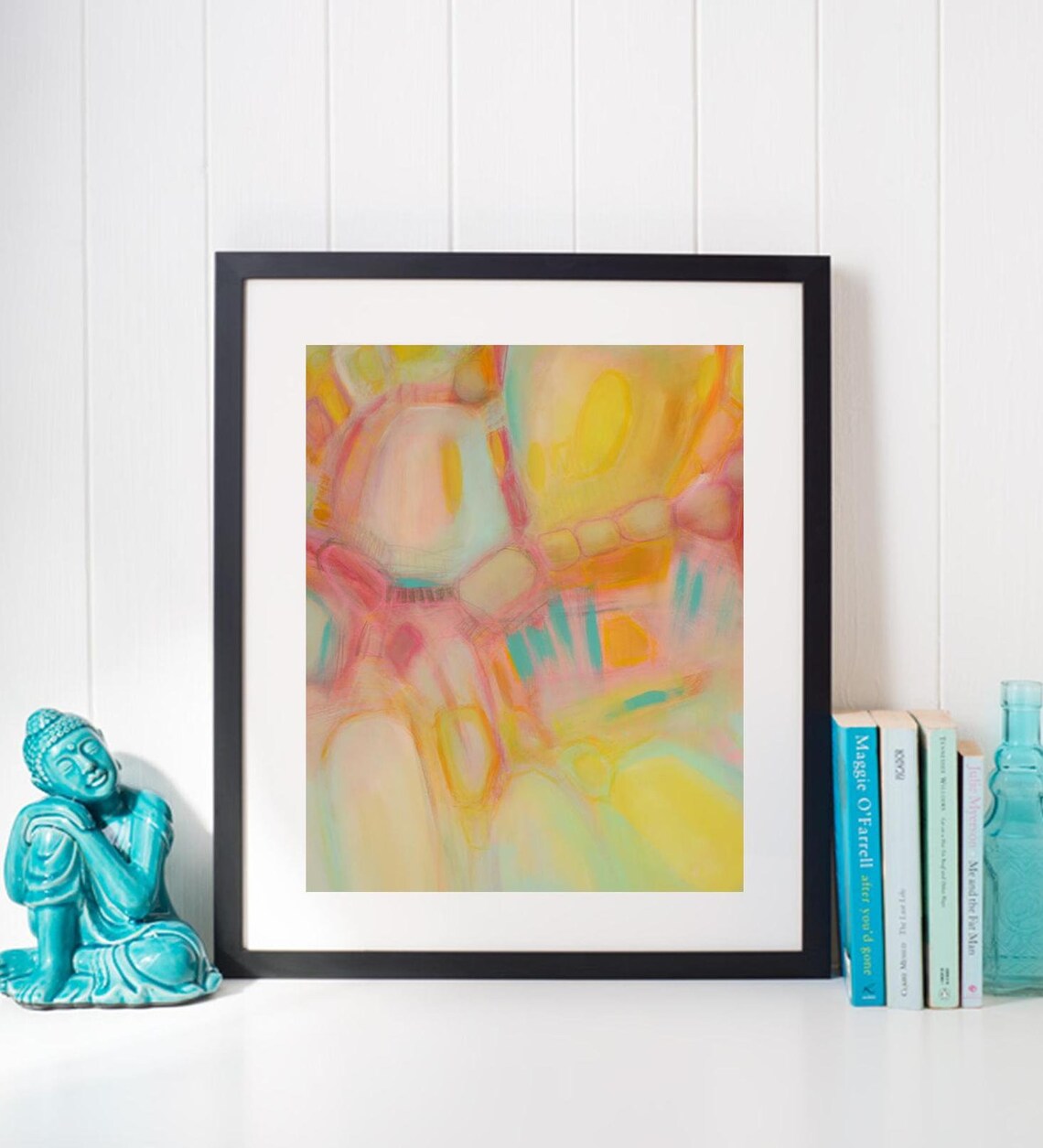 Extra Large Yellow Abstract Canvas Oversized Wall Art Print Etsy