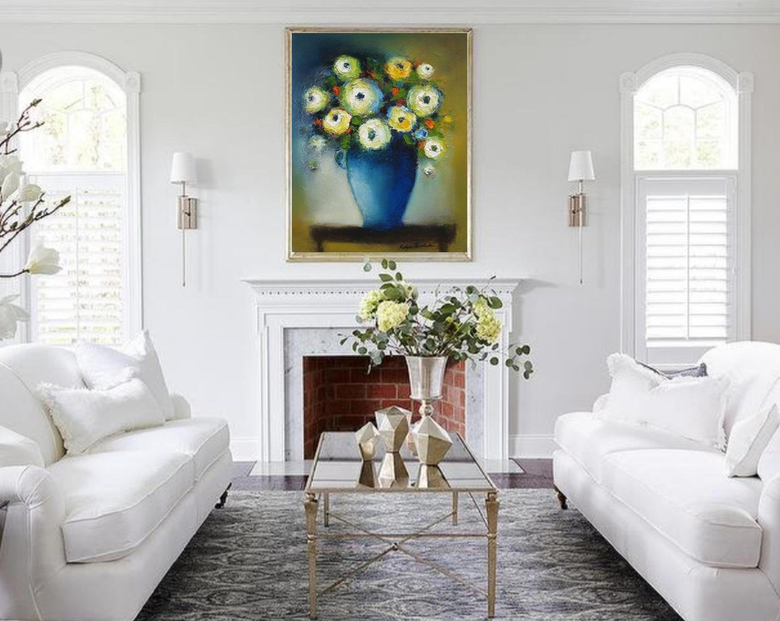 Modern Farmhouse Still Life Art Print Living Room Wall Decor Etsy