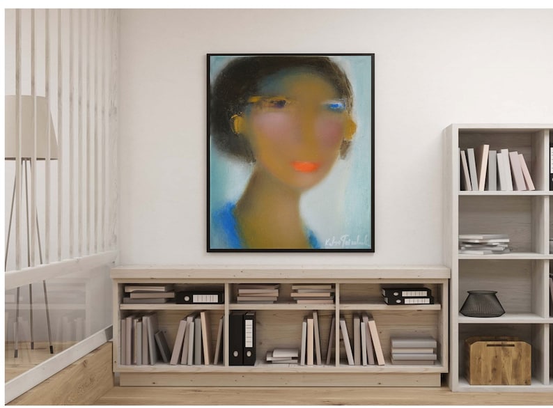 Woman abstract portrait painting on canvas figurative original portrait oil art paintings of people original artwork people faces wall art