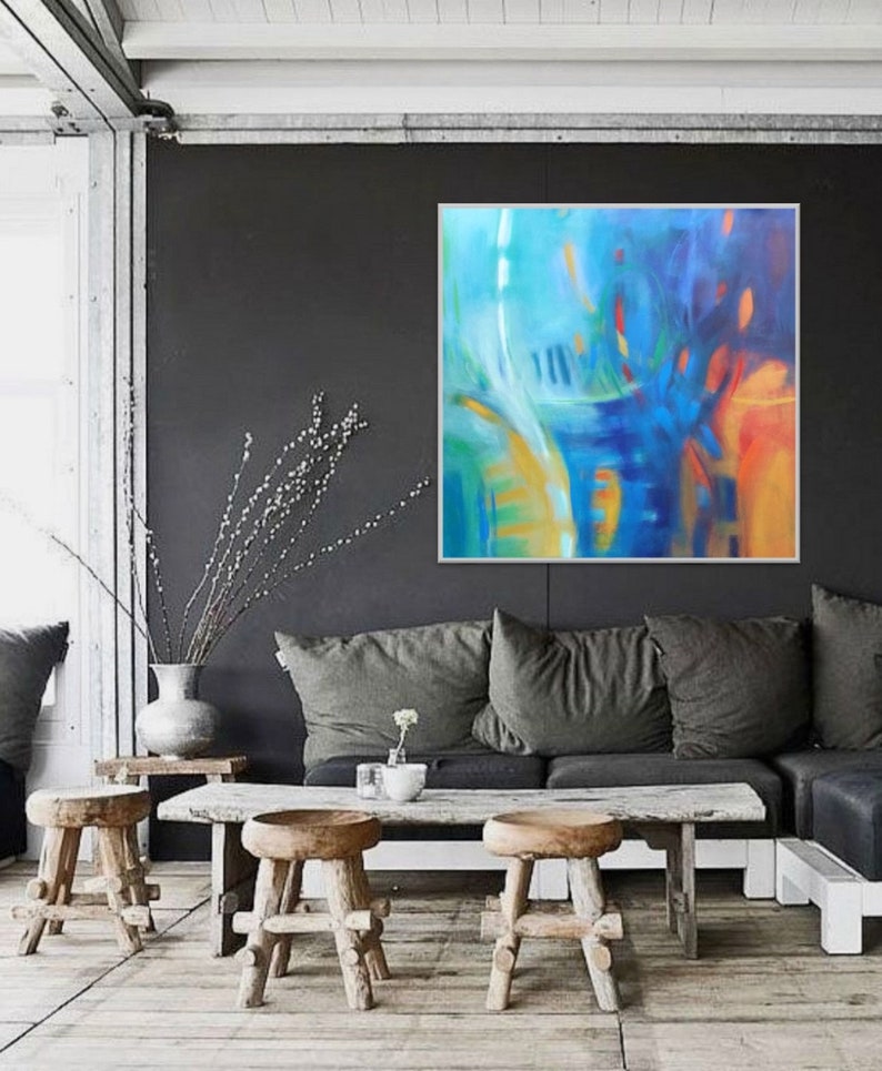 Large Original Wall Art Canvas Art Canvas 48x48 Extra Large Etsy