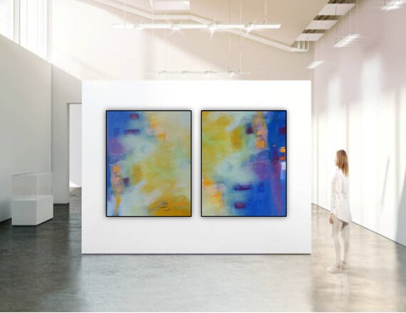 Blue And Yellow Wall Art Print Abstract Canvas Set Of 2 - Navy Blue And Yellow Wall Art Blue And Yellow Wall Art Print Abstract Canvas Set Of 2 - Navy Blue And Yellow Wall Art