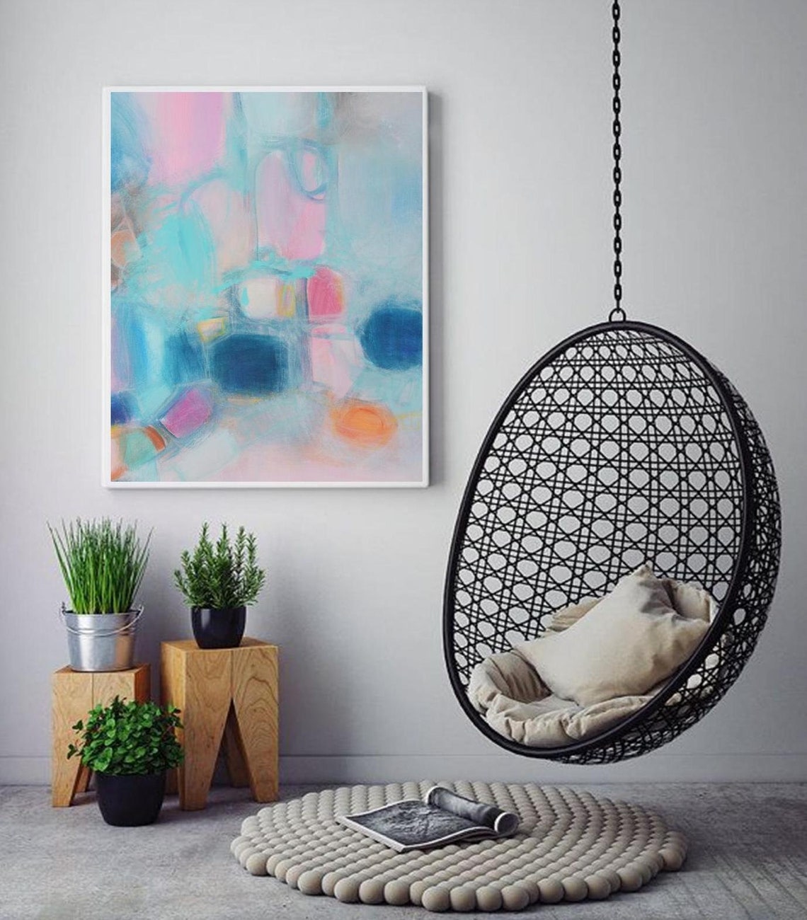 Pastel Abstract Wall Art Light Soft Colors Artwork Prints for Etsy
