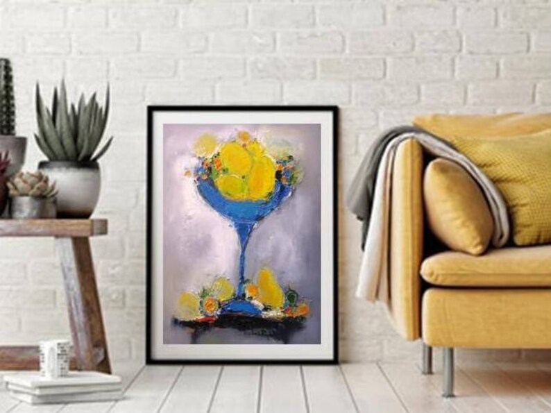 Kitchen Wall Art Lemons Still Life Blue Yellow Modern - Modern Kitchen Wall Decor Kitchen Wall Art Lemons Still Life Blue Yellow Modern - Modern Kitchen Wall Decor