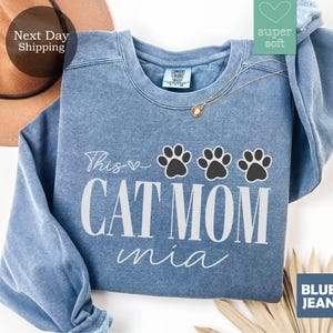 Custom Cat Sweatshirt Personalized Cat Ears Sweatshirt with Name Custom Cat Mom Sweatshirt Cat Dad Gift for Pet Gift for Her Pet Lovers
