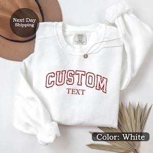 Custom Sweatshirt, Custom Comfort Colors Sweatshirt, College Letters Crewneck, Personalized Comfort Colors, Custom Text, Vintage Sweatshirt