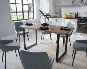 Dining table 120 cm, oak tobacco finish | Modern Shefa Line Seattle dining table | Kitchen table for 2-4 people | Timeless design wooden table