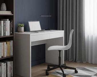 White desk 100 x 59 cm Vitto | Modern computer desk for home office & children's room | Minimalist laptop table | Small office desk
