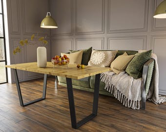 Shefa Line Louisville 140 Artisan Oak Dining Table - Modern Wooden Table for 4-6 People - Robust & Timeless Dining Table - Kitchen Table