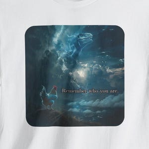 Kom ihåg vem du är-tröja, rolig evolution-skämt meme-tröja, kycklingdinosaurie-tröja