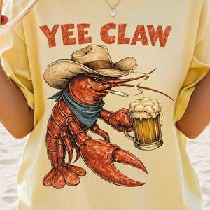 Camiseta vaquera de langosta, camiseta Yee Claw de moda, camisa hawaiana, camiseta para hervir cangrejos, camiseta gráfica del oeste, camisa de playa, camisa divertida, camisa de vacaciones