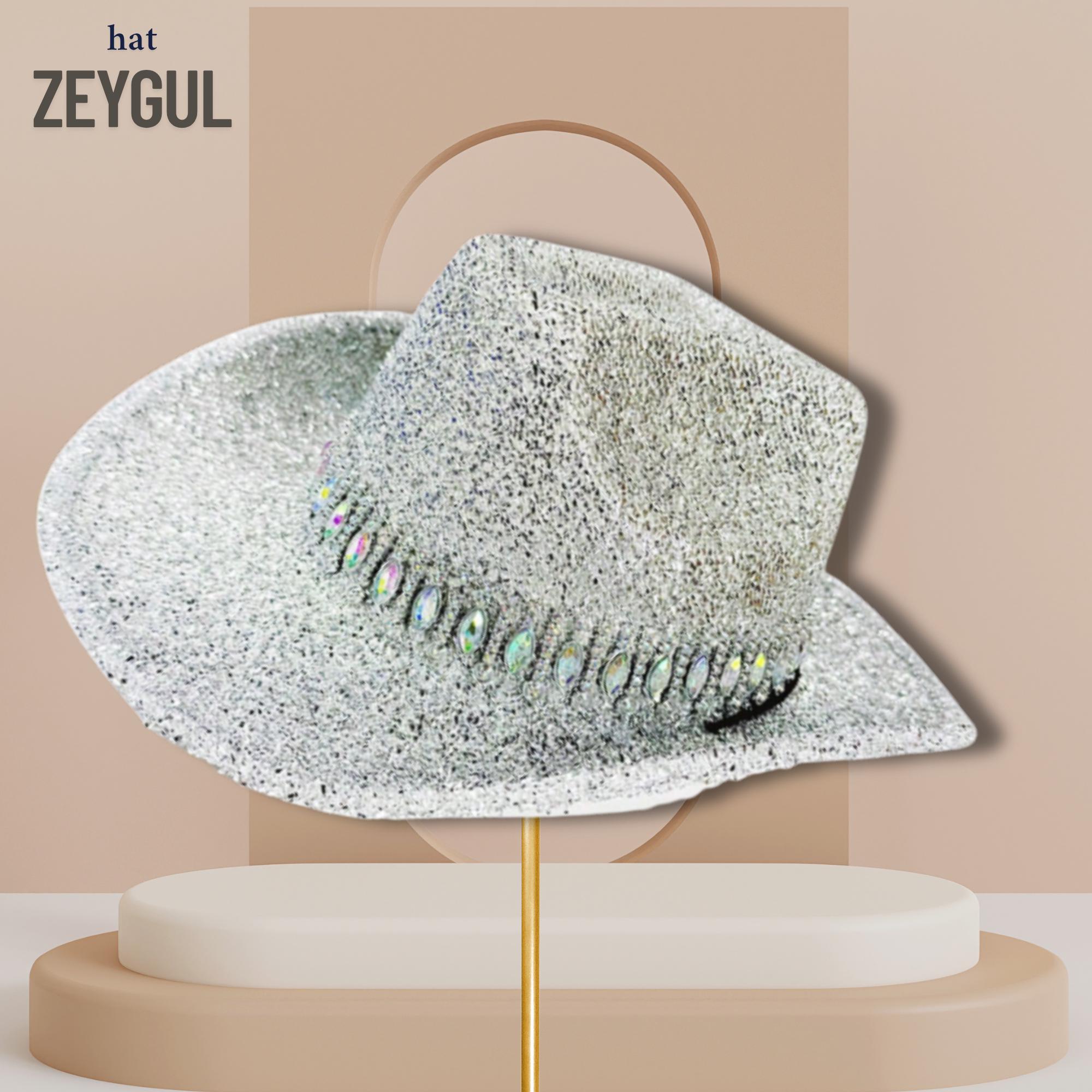 8124 Sequin Beach Hat Sparkly Straw Cowboy Womens Hat Sun Hats White White Cowboy Women Hat Rhinestone - Etsy main image 3