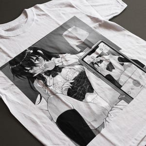Retro anime-T-shirt – vintage manga-shirt voor meisjes voor Otaku Streetwear-fans, Japans esthetisch shirt, uniseks cadeau-idee voor liefhebbers van anime of manga