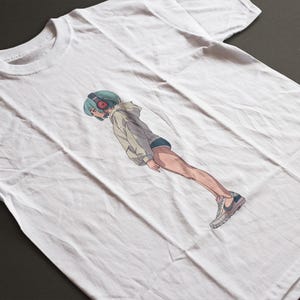 Vintage anime-meisjesshirt – T-shirt in retro-mangastijl voor Otaku-fans, Japans esthetisch streetwear-shirt, uniseks cadeau voor animeliefhebbers
