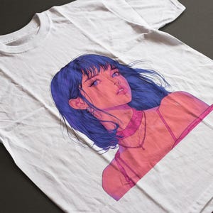 Camiseta de chica anime kawaii: camiseta de waifu pastel para fans otaku, linda camiseta estética manga japonesa, idea de regalo unisex para amantes del anime