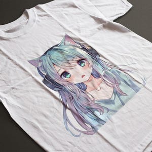 Anime Girl T-Shirt – Kawaii Waifu Tee for Otaku Aesthetic Fans, Japanese Manga Style Shirt, Unisex Pastel Gift for Anime and Manga Lovers