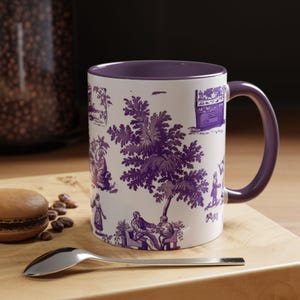 Retro Arcade Toile Coffee Mug - Vintage Gamer Style - Quirky Geek Gift - Unique Accent Mug 11oz