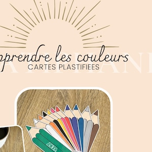 Support Apprentissage Activité Couleurs Montessori Cartes