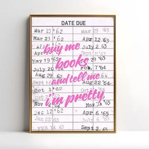 Book Lover Wall Art Print: &#39;Buy Me Books&#39; Quote (Digital Download)