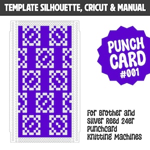 Lochkarte für Brother & Silver Reed 24-Maschen Strickmaschinen – Schnitt mit Silhouette oder Cricut | Digitale Datei | #001