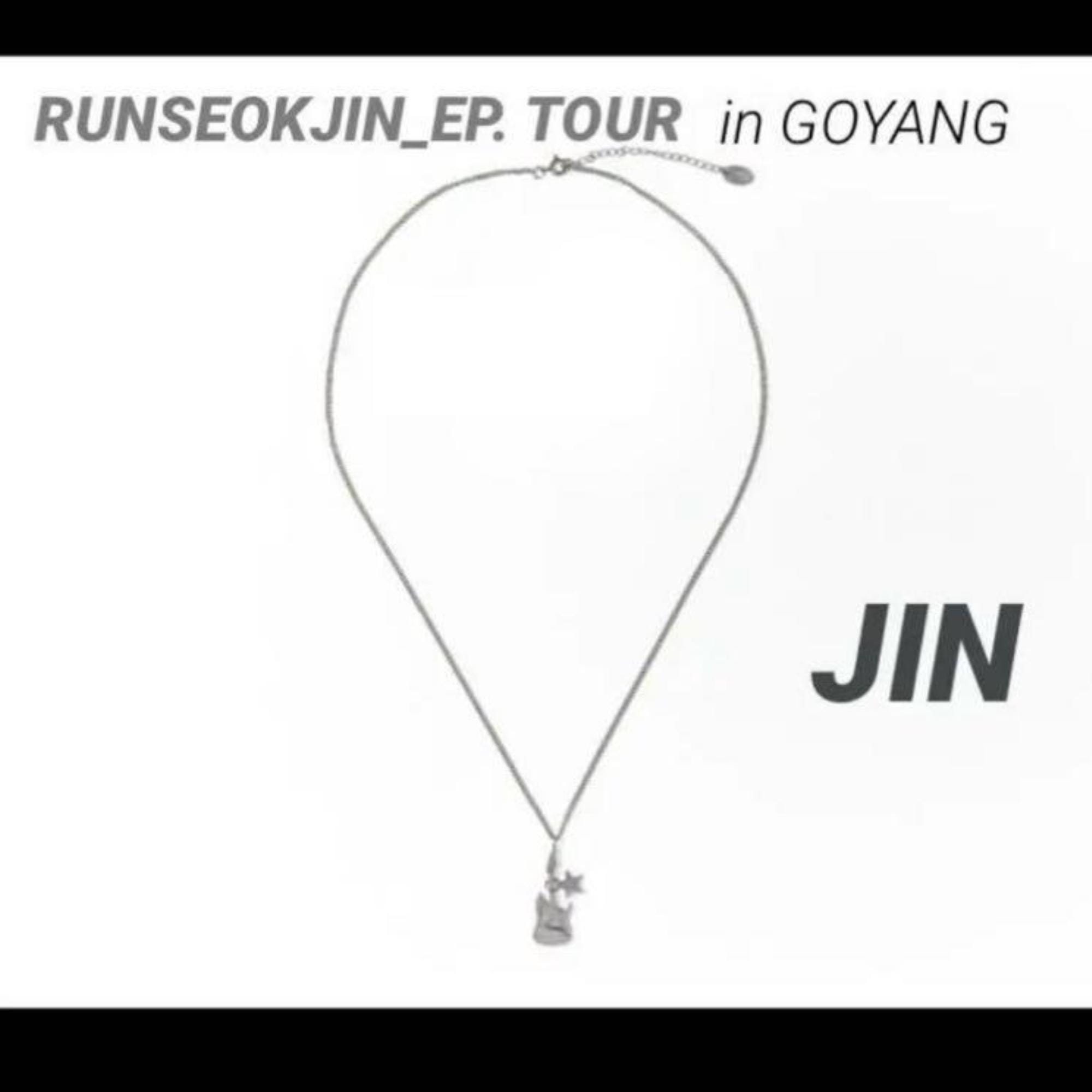 【JIN】RUNSEOKJIN TOUR Necklace 公式 Jin Tour Guitar Pendant Necklace: BTS Army Stainless Steel