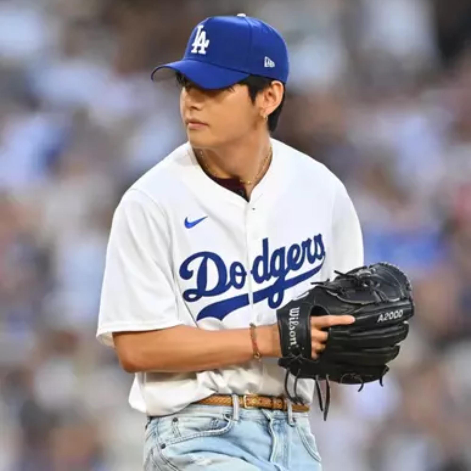 Customizable BTS V Dodgers Jersey: Kim Taehyung First Pitch