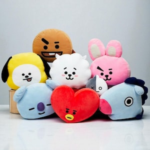 BT21 Character Face Cushion | Bts Line Friends Pillow | BT21 Plushy Pillow Rj, Tata, cooky, Chimmy, Koya, Mang, Van, Shooky Character Pillow