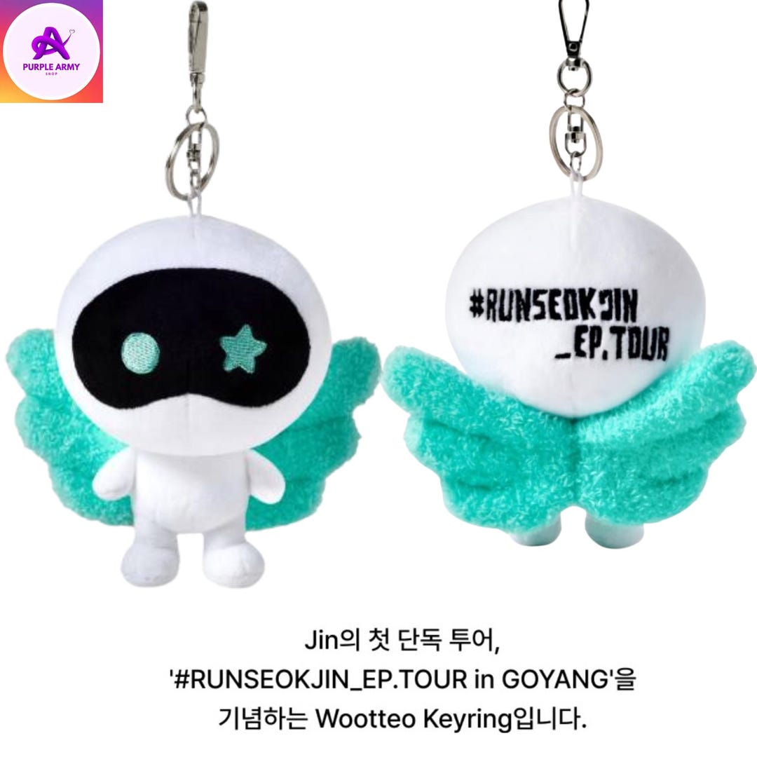 【JIN】RUNSEOKJIN_EP.TOUR Wootteo Keyring Wootteo Plush Keyring: Jin Tour Merch-inspired BTS Army Gift