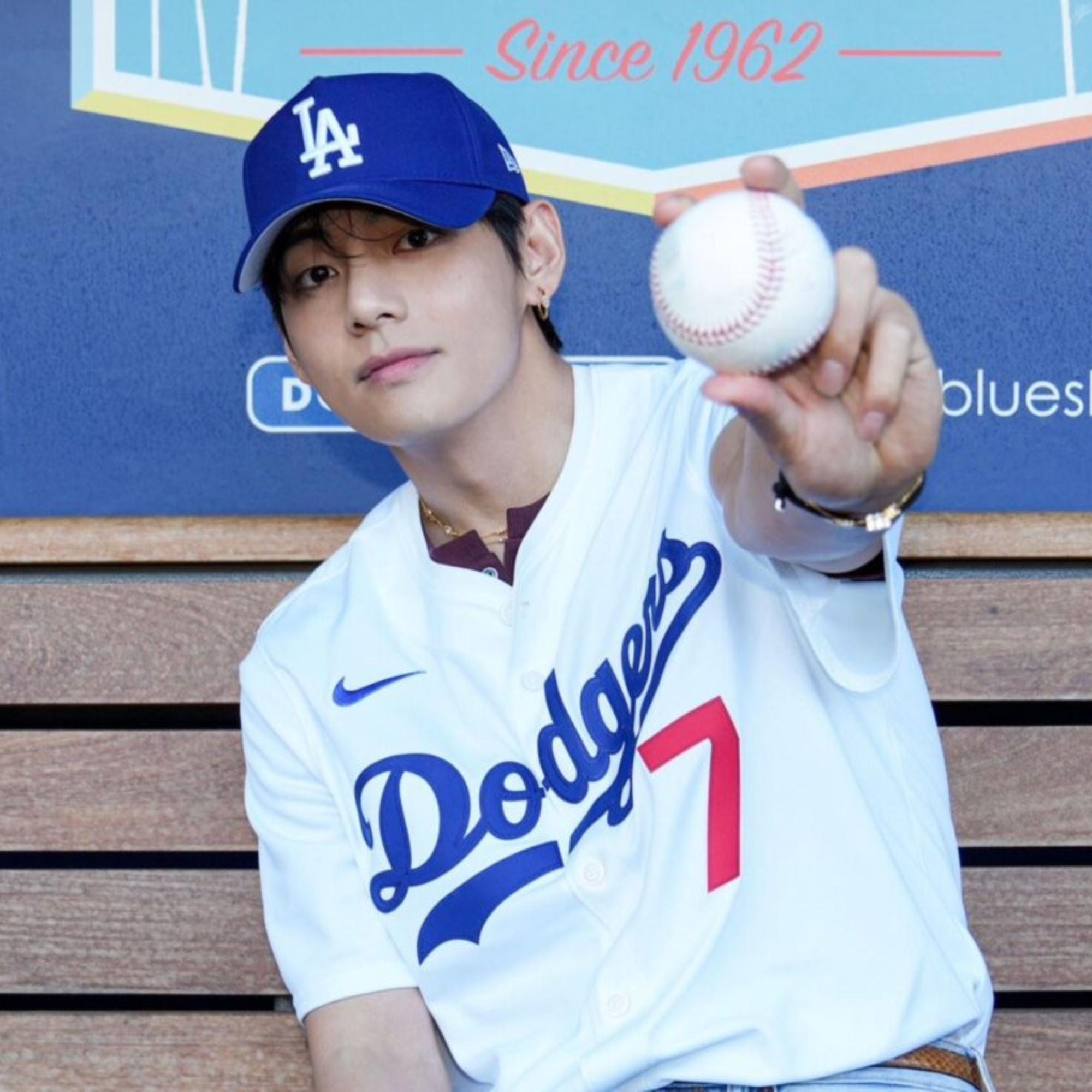 Customizable BTS V Dodgers Jersey: Kim Taehyung First Pitch
