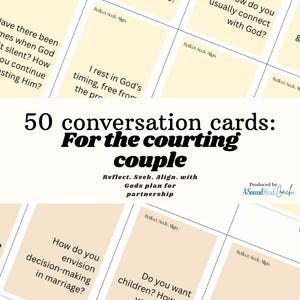 50 biglietti di conversazione cristiani / Coppia in corteggiamento / Download digitale / Biglietti stampabili basati sulla fede cristiana / Regali per coppie cristiane
