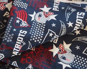 3 pieces of Patriots Football Fabric/ Licensed New England Patriots fabric/ 3 large pieces Football