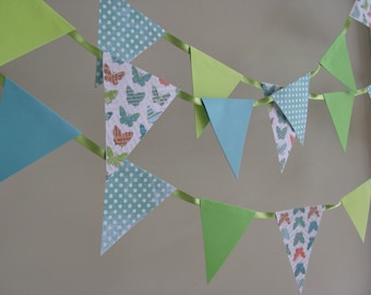 Bright Butterfly Banner Garland Wedding Nursery Handmade