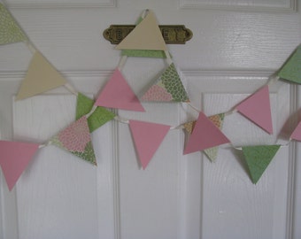 Fresh Spring Pink andGreen   Banner----Garland   8 feet long