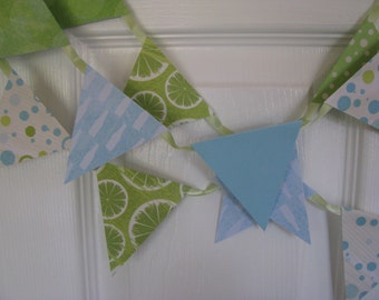 Lime aid Summer  Banner---Garland Ocean Blue/Coastal Blue