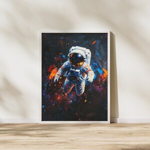 Poster astratto dell'astronauta: arte cosmica per la decorazione moderna delle pareti