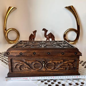 Handmade Wooden Jewelry & Keepsake Box – Vintage Carved Trinket Storage