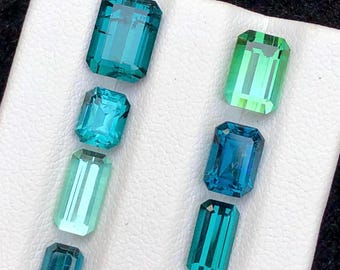 Lotto di gemme di tormalina blu da 11 ct, tormalina blu, gemme di tormalina, tormalina indicolite, gemme sciolte