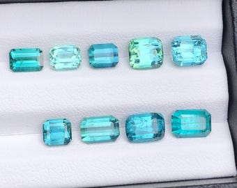 Lote de turmalina azul natural de 9,35 quilates, piedras preciosas azules, piedra para la fabricación de joyas, piedra preciosa suelta,